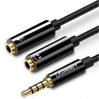 3.5mm male to 3.5mm female - Ugreen AV141 3.5mm (male) to Dual 3.5mm (female) Headset Splitter Black - 1 nuotrauka
