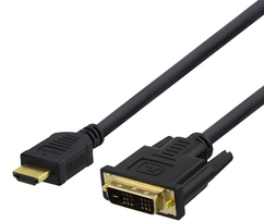 DELTACO 1080p, DVI-D Single Link, 1m, juodas / HDMI-110-K / 00100021