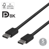 DELTACO DisplayPort, 8K, DP 1.4, 3m, juodas / 00110016