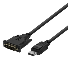 dvi d laidas - DELTACO DisplayPort – DVI-D, 1080p 60Hz, 1m, juodas / DP-2010-K / 00110008 - 1 nuotrauka