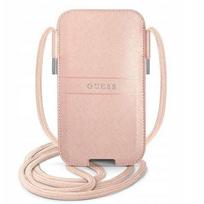 Guess "PU Saffiano Metal Logo Pouch S/ M" Pink