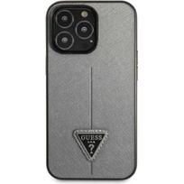 deklas iphone 13 guess - Guess "PU Saffiano Triangle Case iPhone 13 Pro" Silver - 1 nuotrauka