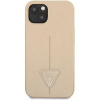 dekliukas iphone 13 mini - Guess "PU Saffiano Triangle Case iPhone 13 mini" Beige - 1 nuotrauka