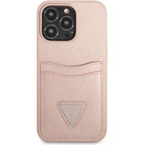 Guess "Saffiano Double Card Case iPhone 13 Pro" Pink