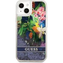 iphone mini - Guess "Liquid Glitter Flower Case iPhone 13 mini" Blue - 1 nuotrauka
