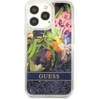 Guess "Liquid Glitter Flower Case iPhone 13 Pro" Blue