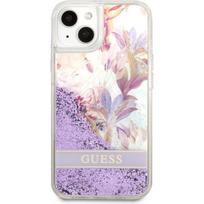Guess "Liquid Glitter Flower Case iPhone 13 mini" Purple