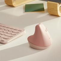 logitech vertical - Kompiuterio pelė Logitech Lift Right, rožinė - 4 nuotrauka