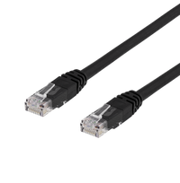 kabelis cat6 1m - DELTACO U/UTP Cat6, 1m, juodas / 00210006 - 1 nuotrauka