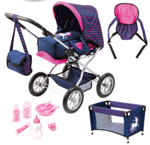 Pirkti Bayer - Dolls Pram Combi Set - Grande  - Navy (15054AB) - Photo 1