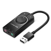 usb sound card - Ugreen USB external sound audio card 3,5 mm mini jack with volume control 15cm juodas (40964) (ctz220) - 1 nuotrauka