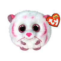TY Beanie Balls pliušinis tigras TABOR rožinis ir baltas