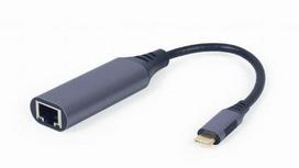 usb c lan adapteri - Adapteris Gembird A-USB3C-LAN-01 A-USB3C-LAN-01, pilka, 0.15 m - 1 nuotrauka