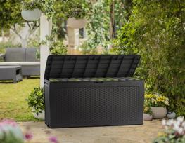 keter lentyna - Sodo daiktadėžė Keter Samoa Rattan, 1170 mm x 450 mm x 570 mm - 1 nuotrauka