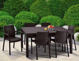 sodos stalas - Lauko stalas Keter Melody Brown, 160 x 94 x 74 cm - 2 nuotrauka