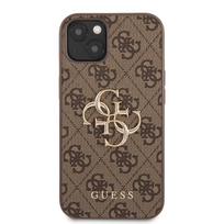Guess "PU 4G Metal Logo Case iPhone 13" Brown