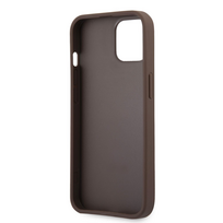 deklas iphone 13 guess - Guess "PU 4G Metal Logo Case iPhone 13" Brown - 2 nuotrauka