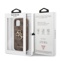 deklas iphone 13 guess - Guess "PU 4G Metal Logo Case iPhone 13" Brown - 4 nuotrauka