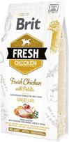 Sausas šunų maistas Brit Adult Fresh Chicken With Potato Great life, vištiena, 12 kg