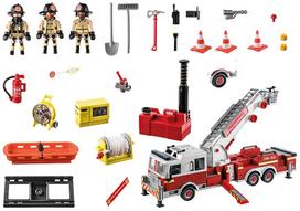 playmobil gaisrine - Konstruktorius Playmobil City Action Rescue Vehicles: Fire Engine With Tower Ladder, 113 vnt. - 2 nuotrauka