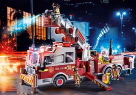 playmobil gaisrine - Konstruktorius Playmobil City Action Rescue Vehicles: Fire Engine With Tower Ladder, 113 vnt. - 6 nuotrauka
