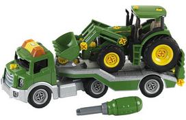 priekabos vilkiko - Klein John Deere Transporter With John Deere Tractor 3908 - 1 nuotrauka