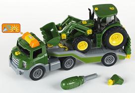 priekabos vilkiko - Klein John Deere Transporter With John Deere Tractor 3908 - 2 nuotrauka