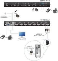 switch usb - Aten CS1768-AT-G 8-Port USB DVI/Audio KVM Switch - 2 nuotrauka