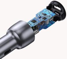 usb c charger - Ugreen USB/USB Type-C Quick Car Charger Gray - 3 nuotrauka
