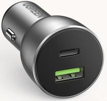 usb c charger - Ugreen USB/USB Type-C Quick Car Charger Gray - 4 nuotrauka