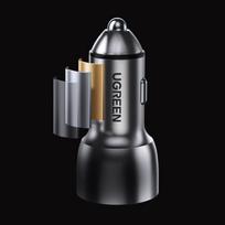 usb c charger - Ugreen USB/USB Type-C Quick Car Charger Gray - 6 nuotrauka