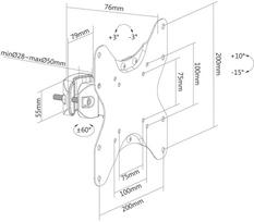 vesa mount - NEOMOUNTS BY NEWSTAR SCREEN POLE CLAMP/TRUSS MOUNT 1 PIVOT VESA 200X200 (POLEDIAMETER 28-50 MM) - 10 nuotrauka