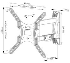 sieninis tv stovas - NEOMOUNTS BY NEWSTAR SCREEN WALL MOUNT (FULL MOTION, 3 PIVOTS, VESA 400X400) - 8 nuotrauka