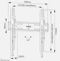 sieninis tv stovas - NEOMOUNTS SELECT SCREEN WALL MOUNT (FIXED, VESA 400X400) - 7 nuotrauka
