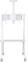 monitoriu laikiklis baltas - NEWSTAR MOBILE FLAT SCREEN FLOOR STAND (HEIGHT: 110 - 144 CM) 32-65" WHITE - 3 nuotrauka