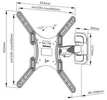 televizorius 55” - NEOMOUNTS BY NEWSTAR SCREEN WALL MOUNT (FULL MOTION, 2 PIVOTS, VESA 400X400) - 7 nuotrauka