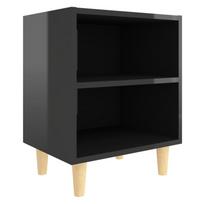 Naktinis staliukas VLX High Gloss 805793, juodas, 30x40x50 cm