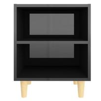 naktiniai staliukai juodi - Naktinis staliukas VLX High Gloss 805793, juodas, 30x40x50 cm - 2 nuotrauka
