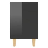 naktiniai staliukai juodi - Naktinis staliukas VLX High Gloss 805793, juodas, 30x40x50 cm - 3 nuotrauka