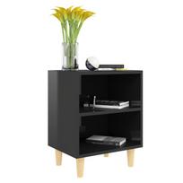 naktiniai staliukai juodi - Naktinis staliukas VLX High Gloss 805793, juodas, 30x40x50 cm - 4 nuotrauka