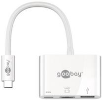 hdmi kabelis baltas - Goobay USB-C™ Multiport-Adapteris HDMI, PD, baltas - erweitert ein USB-C™ Gerät um ein HDMI™- und einen USB 3.0- Anschluss - 1 nuotrauka
