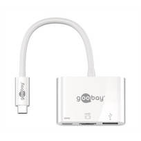 hdmi kabelis baltas - Goobay USB-C™ Multiport-Adapteris HDMI, PD, baltas - erweitert ein USB-C™ Gerät um ein HDMI™- und einen USB 3.0- Anschluss - 4 nuotrauka