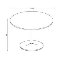 baltas apvalus stalas - Home4you Dining Table Ibiza AC10110-1 - 2 nuotrauka