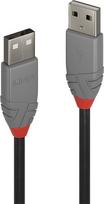 liniuote 0 5 m - Lindy Anthra Line USB 2.0 A Cable 5m Black - 2 nuotrauka