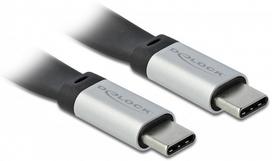 usb c 3 2 gen 2 kabelis - Kabelis Delock 85926, sidabro/juoda, 0.22 m - 1 nuotrauka