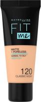 Maybelline Fit Me Matte & Poreless makiažo pagrindas - 120 Classic Ivory