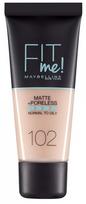 Maybelline Fit Me Matte & Poreless makiažo pagrindas - 102 Fair Ivory