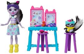 Lėlė Mattel Enchantimals Stinkin Cute Vanity With Sage Skunk GJX34, 15 cm