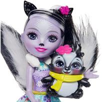 leles enchantimals - Lėlė Mattel Enchantimals Stinkin Cute Vanity With Sage Skunk GJX34, 15 cm - 3 nuotrauka