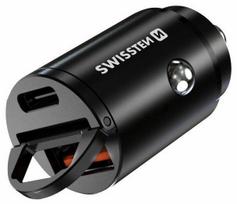 Įkroviklis Swissten, USB/USB-C, juoda